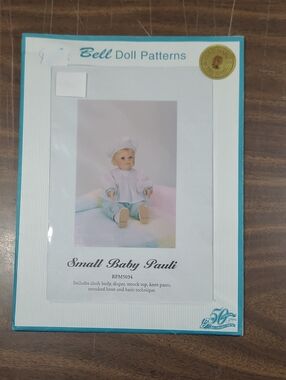 Bell Doll Patterns Small Baby Pauli Pattern - White & Teal Packaging #RPM5034
